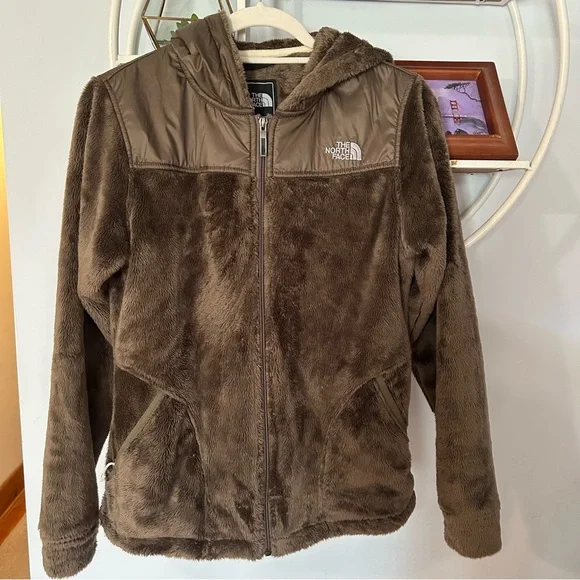 The North Face Women’s Small S Brown Hooded Fleece Zip Up Jacket - Picture 1 of 4